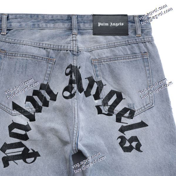 パーム エンジェルス ブランドコピー Palm Angels 2020秋冬 ジーンズ セレブ風 クラシカルな大logoプリント小さいストレートデニム